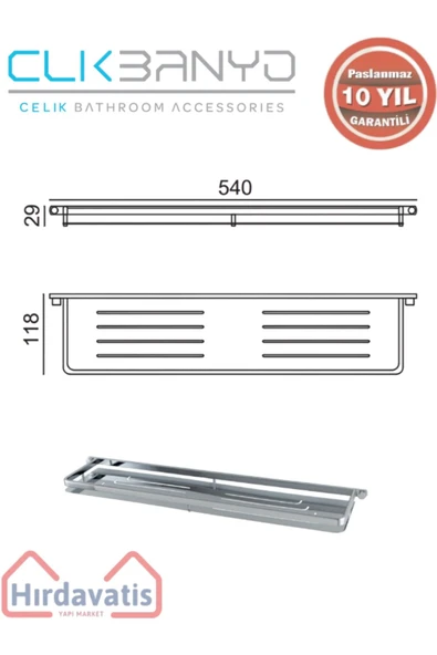 ÇELİK BANYO Paslanmaz Pirinç Mercan Etejer - Resim 2