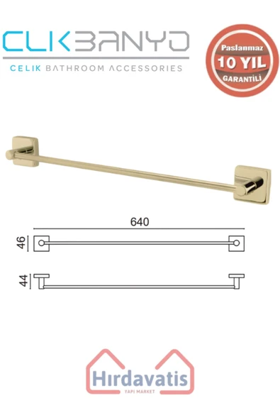 ÇELİK BANYO Paslanmaz Pirinç Vizyon Uzun Havluluk 60cm ürün görseli 1