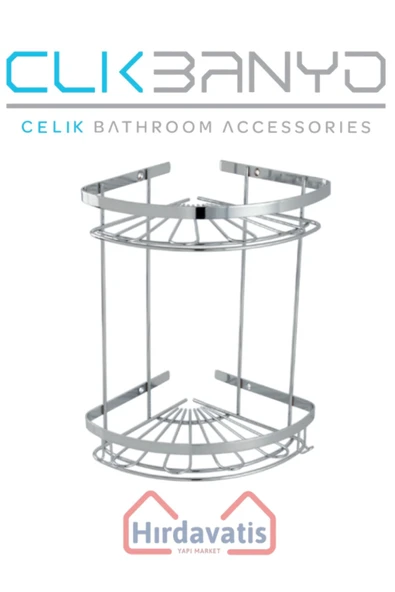 ÇELİK BANYO Zirve 304 İkili 19x19cm Sabunluk Şampuanlık Ve Köşe Süngerlik ürün görseli 1