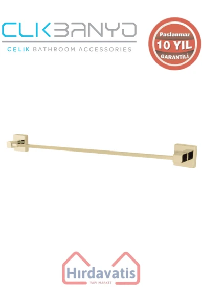 ÇELİK BANYO Paslanmaz Pirinç Tamay Uzun Havluluk  50cm Altın Sarı Gold ürün görseli 1