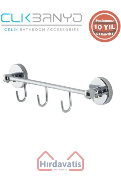 ÇELİK BANYO Paslanmaz Pirinç Karaca 3’lü Askılık ürün görseli 1
