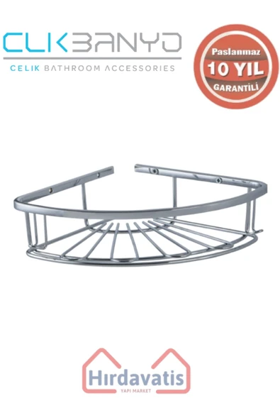 ÇELİK BANYO Paslanmaz Pirinç Zirve 304 Tekli Lamalı 19x19cm Sabunluk Şampuanlık Ve Köşe Süngerlik ürün görseli 1