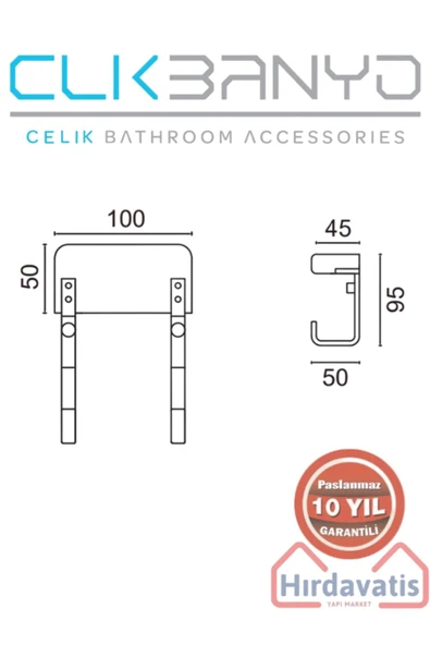 ÇELİK BANYO Paslanmaz Pirinç Selvi 2’li Askılık - Resim 2