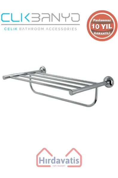 ÇELİK BANYO Paslanmaz Pirinç Bella Montajlı Raf Havluluk 50cm ürün görseli 1