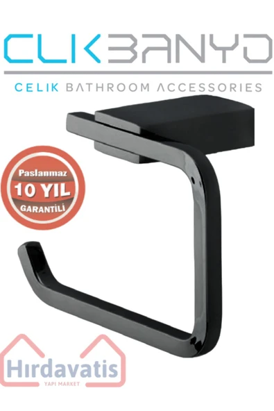 ÇELİK BANYO Paslanmaz Pirinç Titanik Tuvalet Kağıtlık Mat Siyah ürün görseli 1