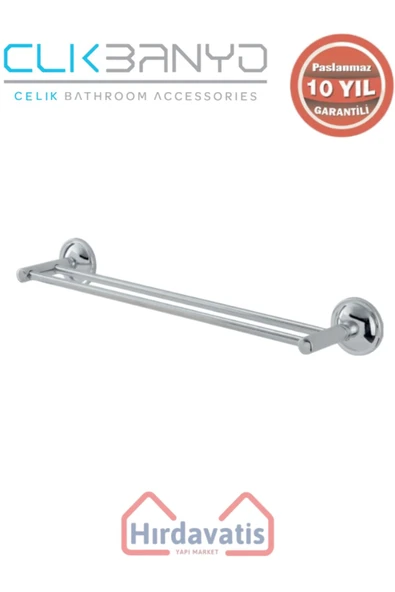 ÇELİK BANYO Paslanmaz Pirinç Bella İkili İnce Uzun Havluluk 50cm ürün görseli 1