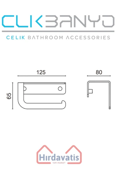 ÇELİK BANYO Paris DKP Kağıtlık Mat Siyah - Resim 2