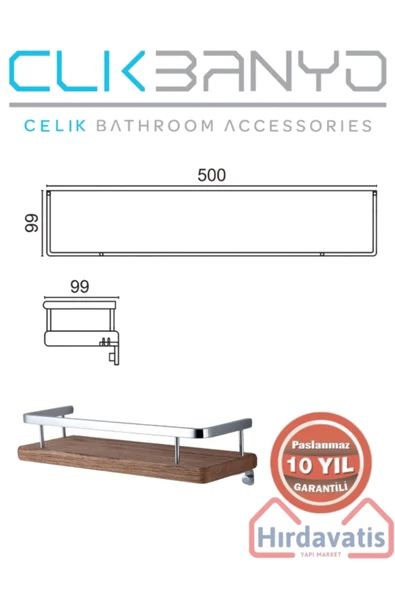 ÇELİK BANYO Paslanmaz Pirinç Selvi Etejer 50cm - Resim 2
