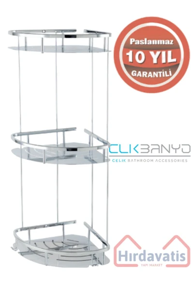 ÇELİK BANYO Marin 3'lü 19×19 Cm Şampuanlık Süngerlik ürün görseli 1