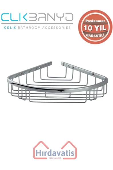 ÇELİK BANYO Paslanmaz Pirinç Zerrin Tekli 22x22cm Sabunluk Şampuanlık Ve Köşe Süngerlik ürün görseli 1