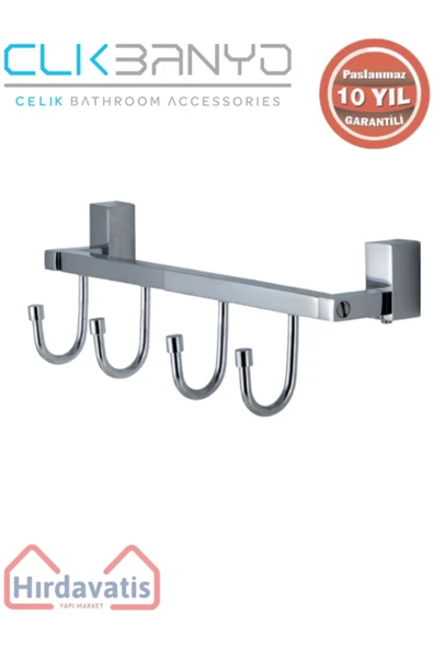 ÇELİK BANYO Paslanmaz Pirinç Swwor 4’lü Askılık ürün görseli 1