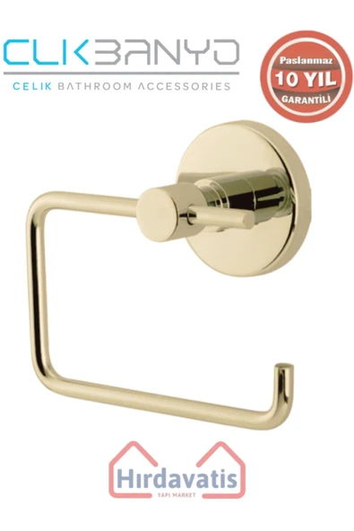 ÇELİK BANYO Paslanmaz Pirinç Flora Açık Kağıtlık Altın Sarı Gold ürün görseli 1