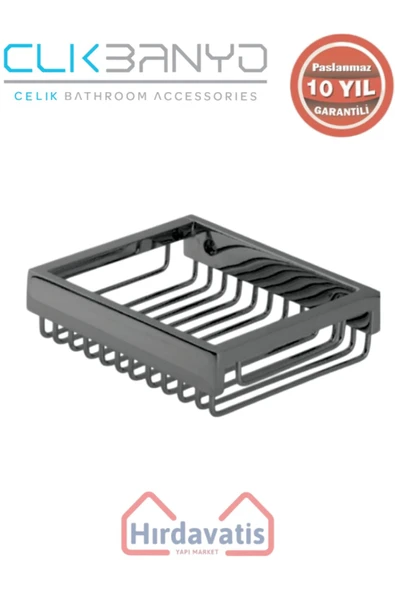 ÇELİK BANYO Paslanmaz Pirinç Kumru Lama Sabunluk 10x12 Mat Siyah ürün görseli 1
