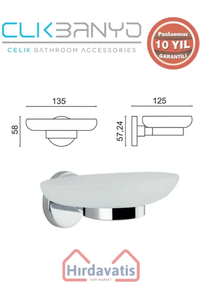 ÇELİK BANYO Paslanmaz Pirinç Flora Sabunluk - Resim 2