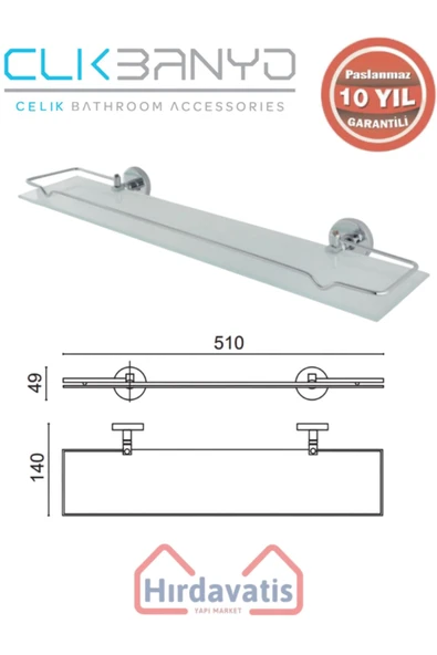 ÇELİK BANYO Paslanmaz Pirinç Dilek Muhafazalı Etajer ürün görseli 1