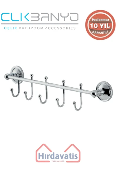 ÇELİK BANYO Paslanmaz Pirinç Bella Çıkmalı Kanca Be?li Askılık ürün görseli 1