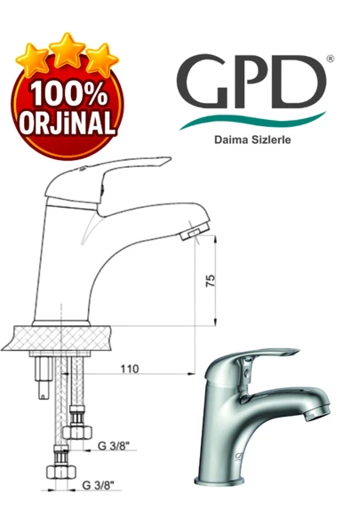 GPD MLB120- ADRİO LAVABO BATARYASI - GPD - Resim 2