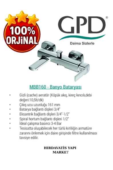 GPD Pedra MBB160 Banyo Bataryası - Resim 4