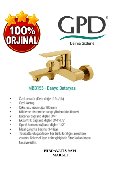 GPD Provido MBB155-A Banyo Bataryası - Resim 4