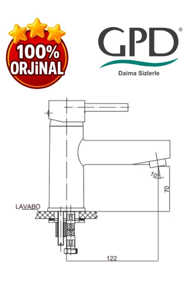 GPD Espina MLB70 Lavabo Bataryası - Resim 2