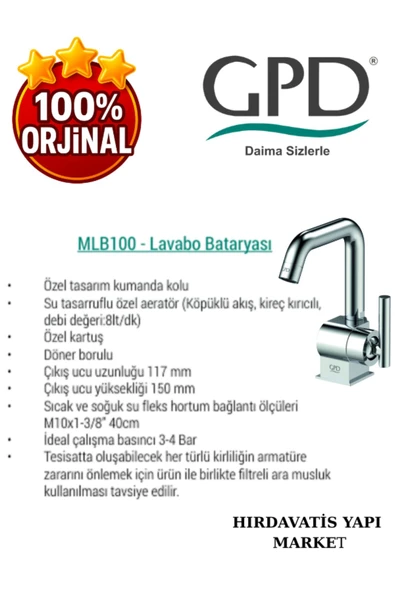 GPD Frezia MLB100 Lavabo Bataryası - Resim 4