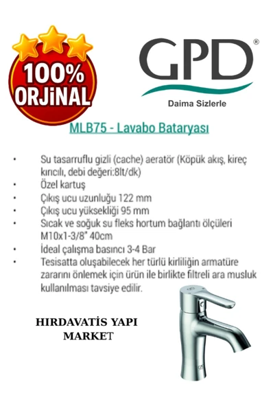 GPD Felis MLB75 Lavabo Bataryası - Resim 4