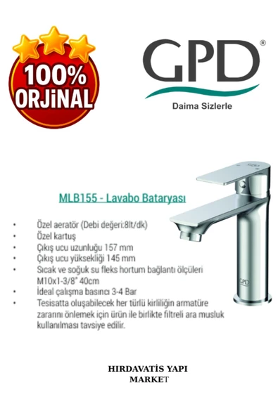 GPD Provido MLB155 Lavabo Bataryası - Resim 4