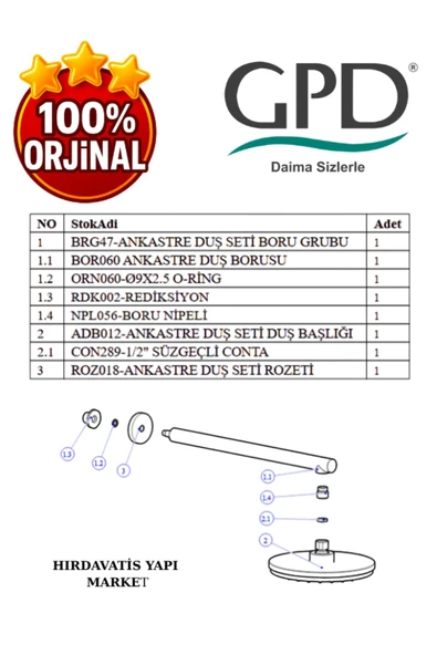 GPD ADS07 Ankastre Duş Başlığı (Ø200) - Resim 5