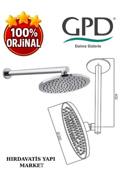GPD ADS14 Ankastre Duş Başlığı (Ø250) - Resim 3