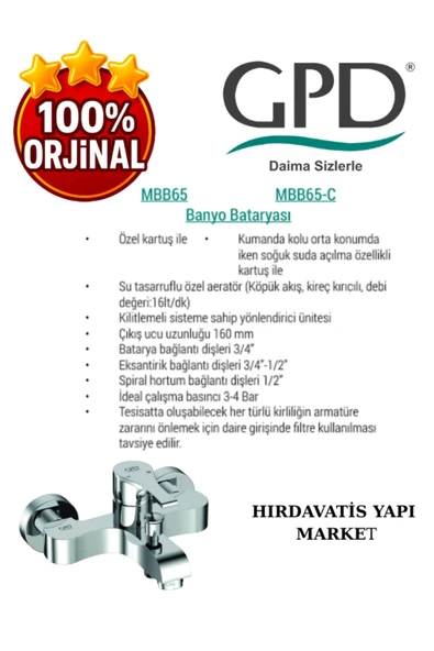 GPD Atros MBB65 Banyo Bataryası - Resim 4
