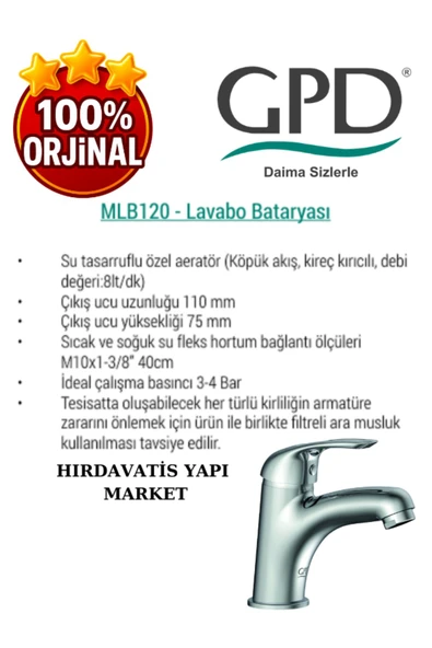 GPD MLB120- ADRİO LAVABO BATARYASI - GPD - Resim 3