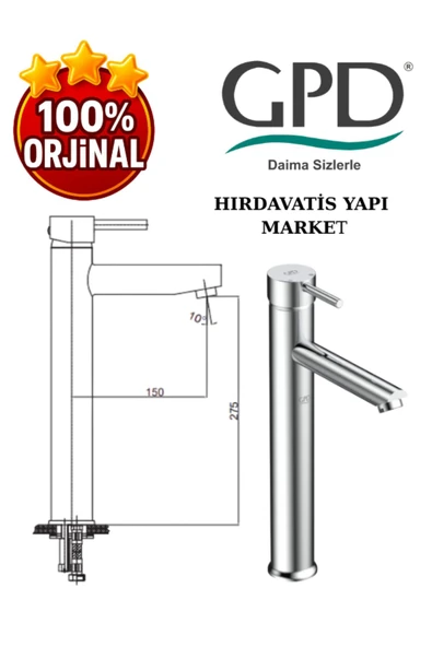 GPD Espina MSL70 Set Üstü Lavabo Bataryası - Resim 3