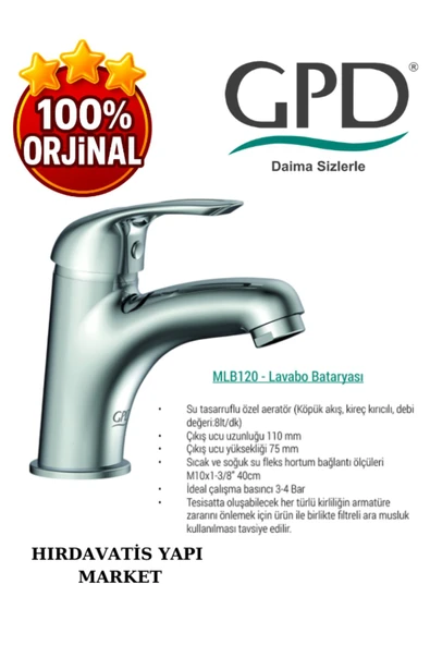 GPD MLB120- ADRİO LAVABO BATARYASI - GPD - Resim 4