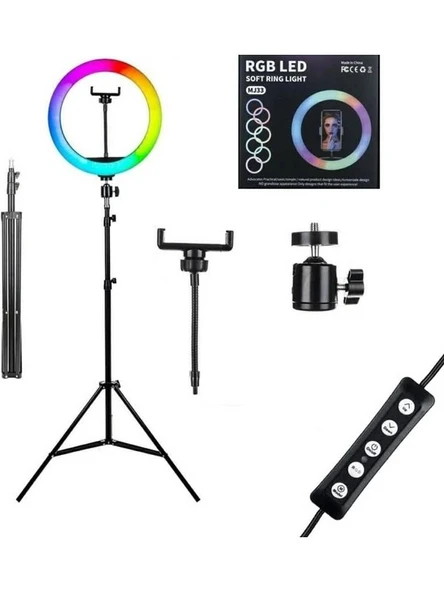 Soft Ring Light MJ33 13" 33CM Rgb LED Halka Işık Tripodlu Selfie Işığı ürün görseli 1