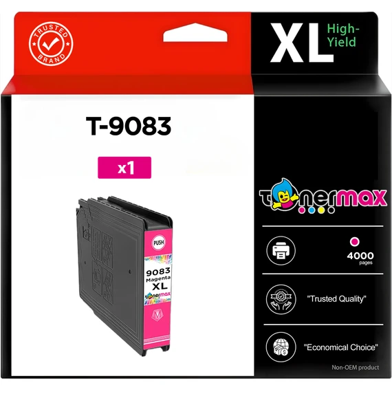 Epson T-9083 Magenta Muadil Kartuş - Yüksek Kapasiteli / Epson WorkForce Pro WF-6090DTWC/WF-6090D2TWC/WF-6590DWF/WF-6590DTWFC/WF-6590D2TWFC ürün görseli 1