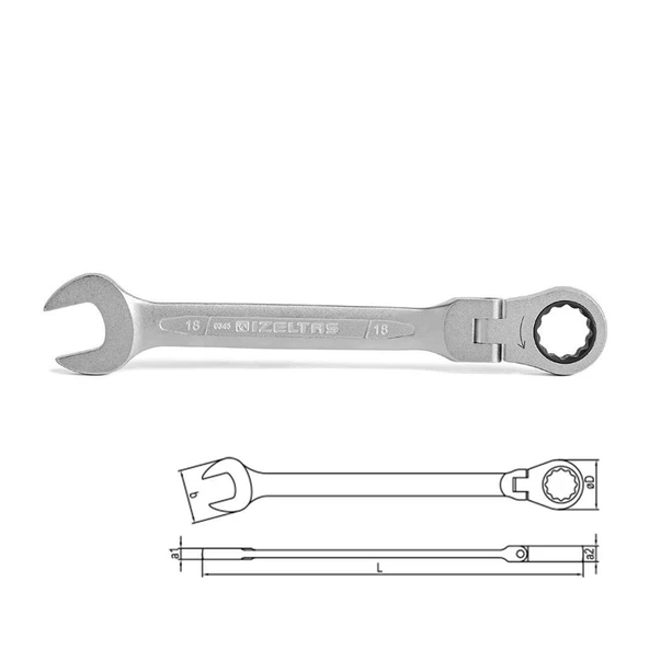 İzeltaş Mafsallı Cırcır Kombine Anahtar 10MM 0345020010 ürün görseli 1