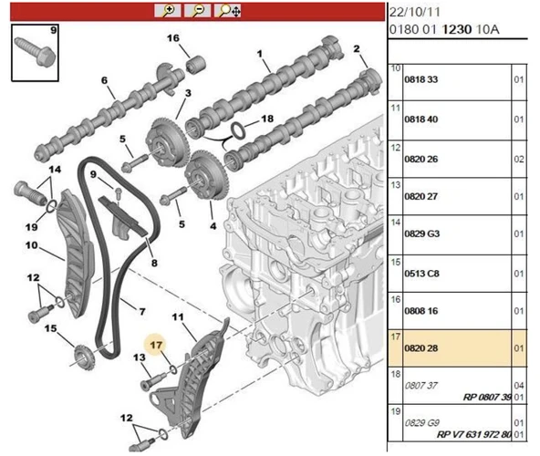 TRIGER AYAR VIDASI PEUGEOT P207 P208 P308 P3008 P508 P5008 PARTNER TEPEE RCZ CITROEN C3 C4 C5 X7 DS3 DS4 DS5 BERLINGO B9 EP3 (1.4 16V) EP6 (1.6 16V) ürün görseli 1