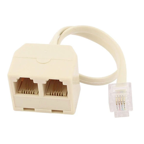 RJ11 2in1 Spitter rj11 telefon hat çoklayıcı splitter 1 giriş 2 çıkış ürün görseli 1