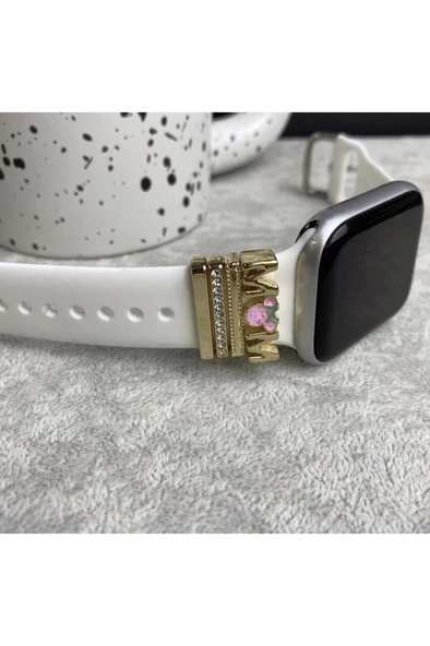 Apple Watch Uyumlu Kordon Aksesuarı Mom Charm Seti Gold ürün görseli 1
