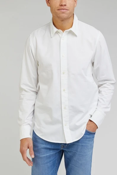 Lee Regular Fit Normal Kesim %100 Pamuk Beyaz Uzun Kollu Gömlek ürün görseli 1