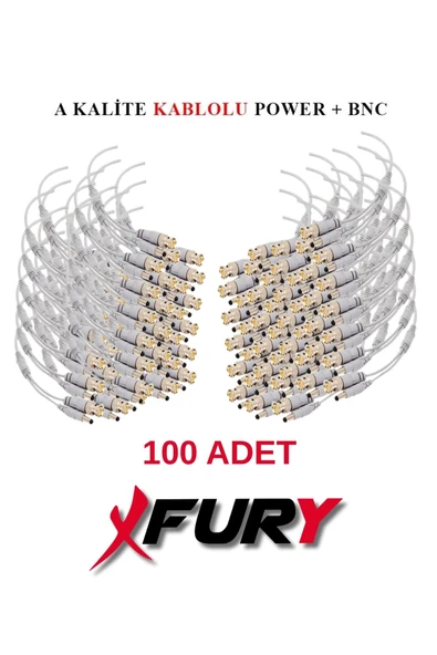 FURY 100 Adet A Kalite Kablolu Hazır BNC + DC POWER Jack Kablolu Y Tipi Konnektör ürün görseli 1