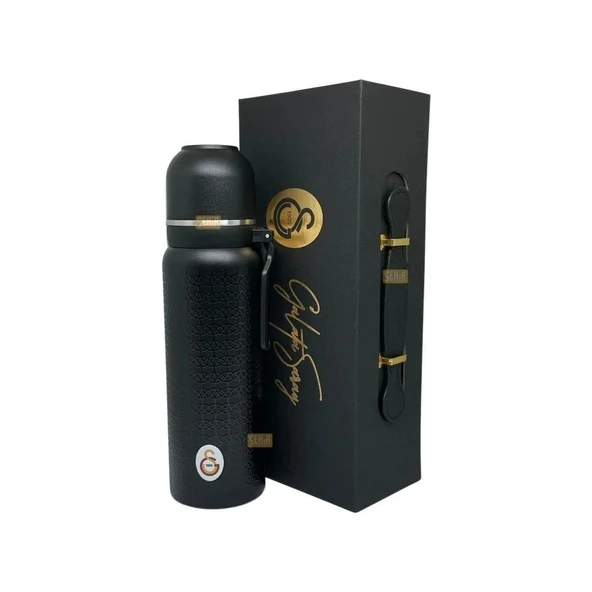 AKILLIELMA-GALATASARAY 587193 ÇELİK TERMOS BARDAKLI KAPAK SİYAH 650 ML ürün görseli 1