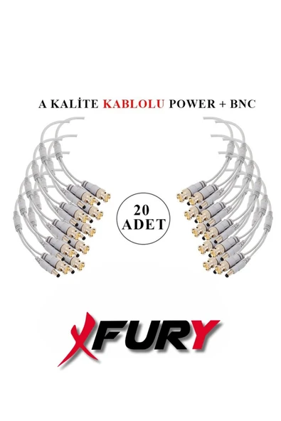 FURY 20 Adet A Kalite Kablolu Hazır BNC + DC POWER Jack Kablolu Y Tipi Konnektör ürün görseli 1