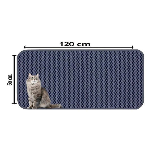 Aktunç Elekli Tuvalet Önü Kedi Kumu Paspası 60X120 cm (GRİ) ürün görseli 1