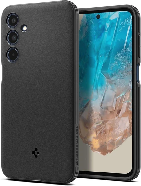 Spigen Galaxy M35 5G ile Uyumlu Kılıf Essential Sand Blast Back Matte Black ürün görseli 1
