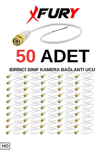 FURY 50 Adet A Kalite Kablolu Hazır BNC Kablolu Konnektör ürün görseli 1