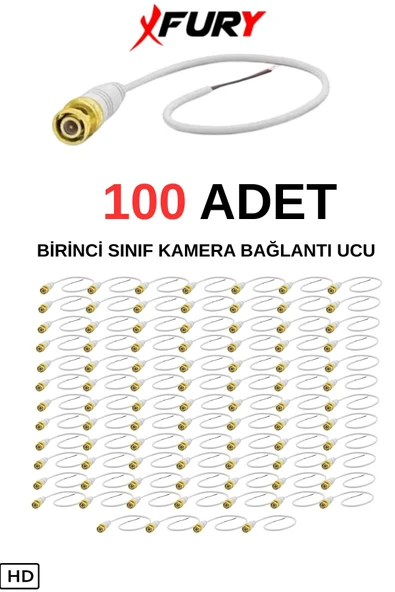 FURY 100 Adet A Kalite Kablolu Hazır BNC Kablolu Konnektör ürün görseli 1