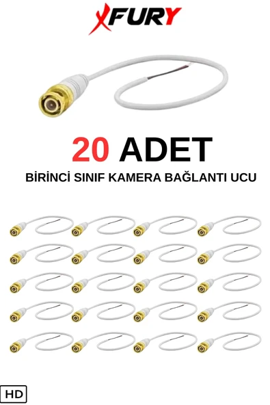 FURY 20 Adet A Kalite Kablolu Hazır BNC Kablolu Konnektör ürün görseli 1