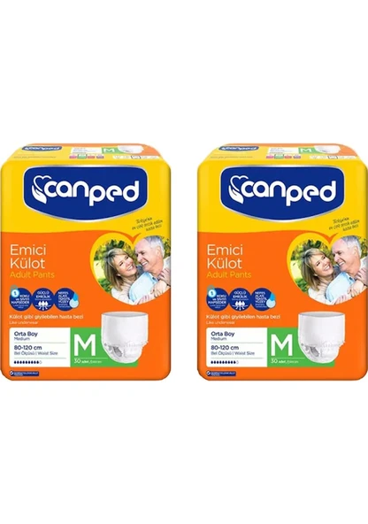 CANPED KÜLOTLU HASTA BEZİ M BEDEN 60 ADET ürün görseli 1