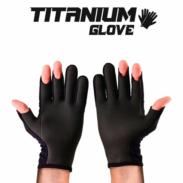 Fujin Titanium Gloves Black Gold Balıkçı Eldiveni - Resim 2
